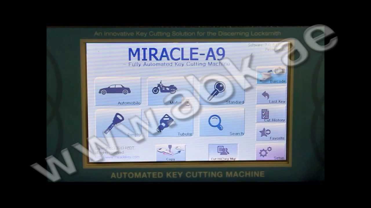 Miracle A9 Auto Key Cutting Machine Customer Data management