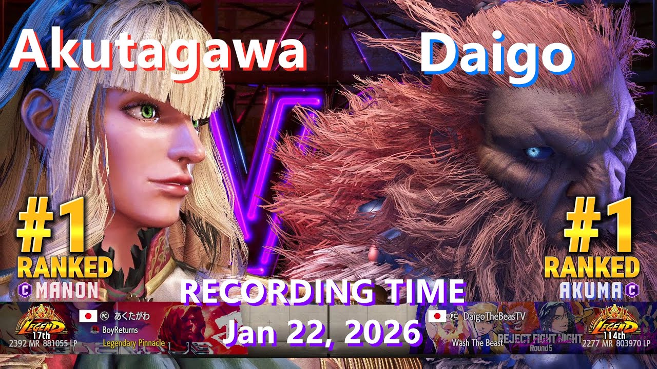 SF6⚡Akutagawa (#1 Ranked Manon) vs Daigo (#1 Ranked Akuma)⚡High Level Gameplay