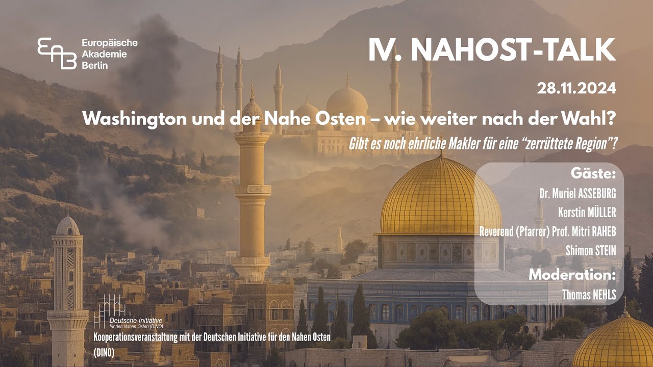Nahost-Talk IV: Washington und der Nahe Osten – wie weiter nach der Wahl?  EAB Podiumsdiskussion
