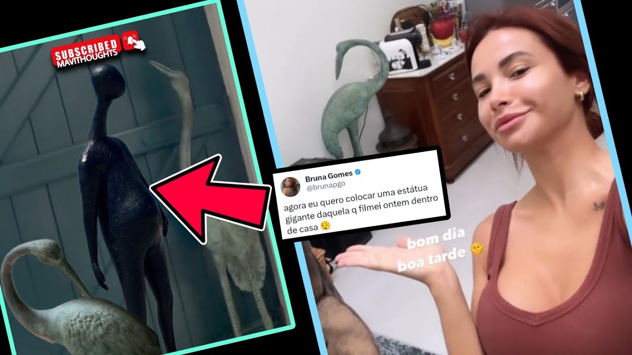 Est&aacute;tua + Flamingos = Decora&ccedil;&atilde;o Futurista da Casa de Bruna Gomes 🦕🦢 | Brunardo 🤍 @Thoughts_of_Mavi