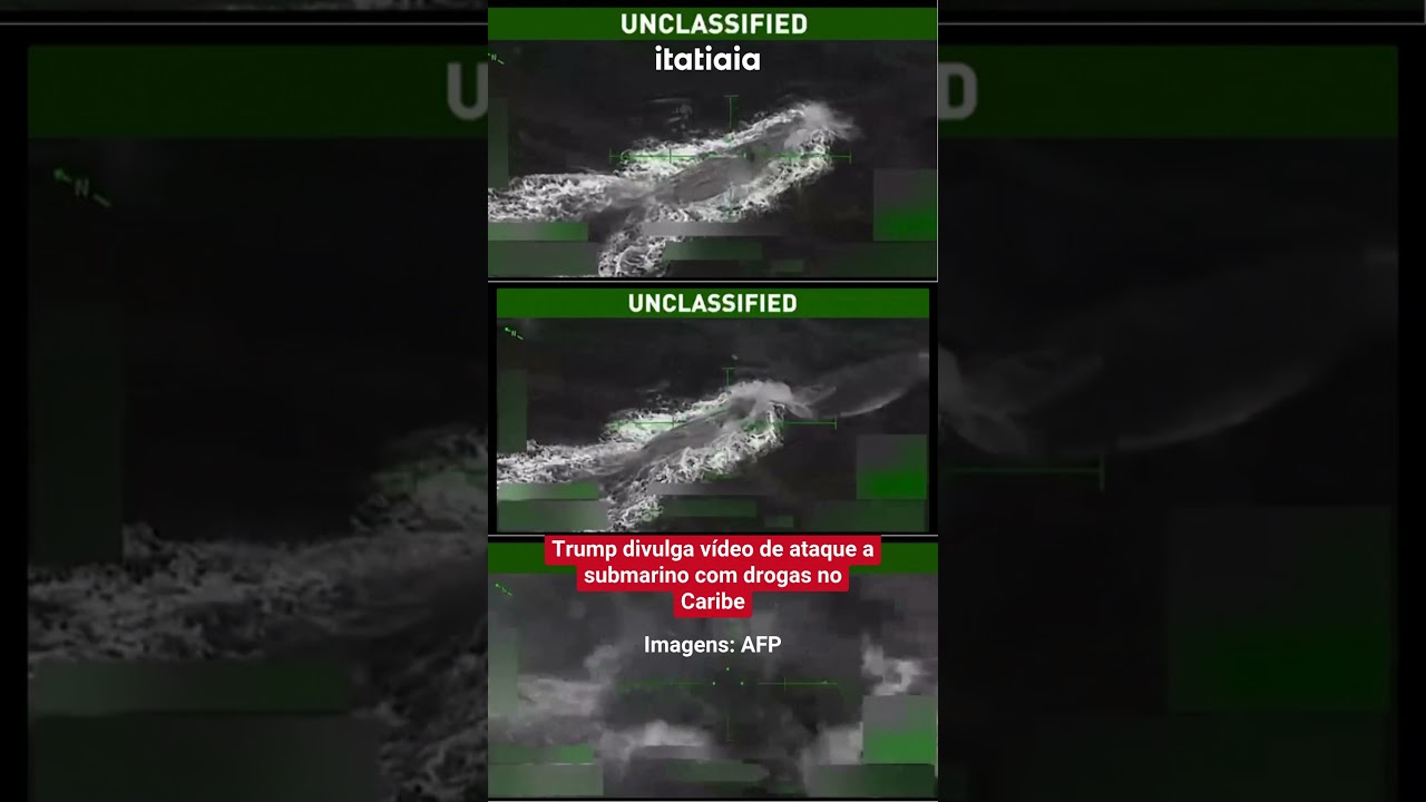 TRUMP DIVULGA V&Iacute;DEO DE ATAQUE COM SOBREVIVENTES A SUBMARINO COM DROGAS NO CARIBE
