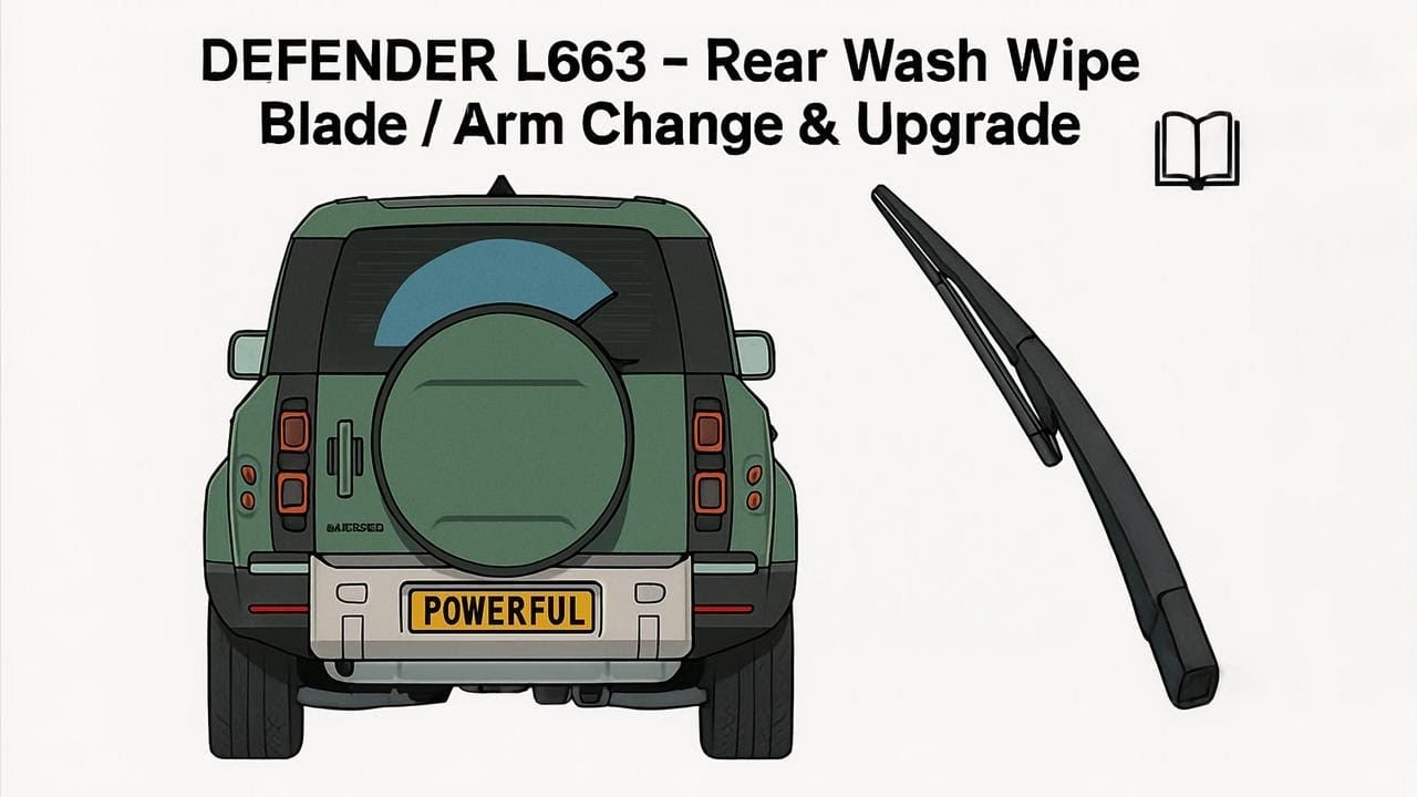 New Land Rover Defender Rear Door Wash Wiper Blade Change / Wiper Arm Upgrade