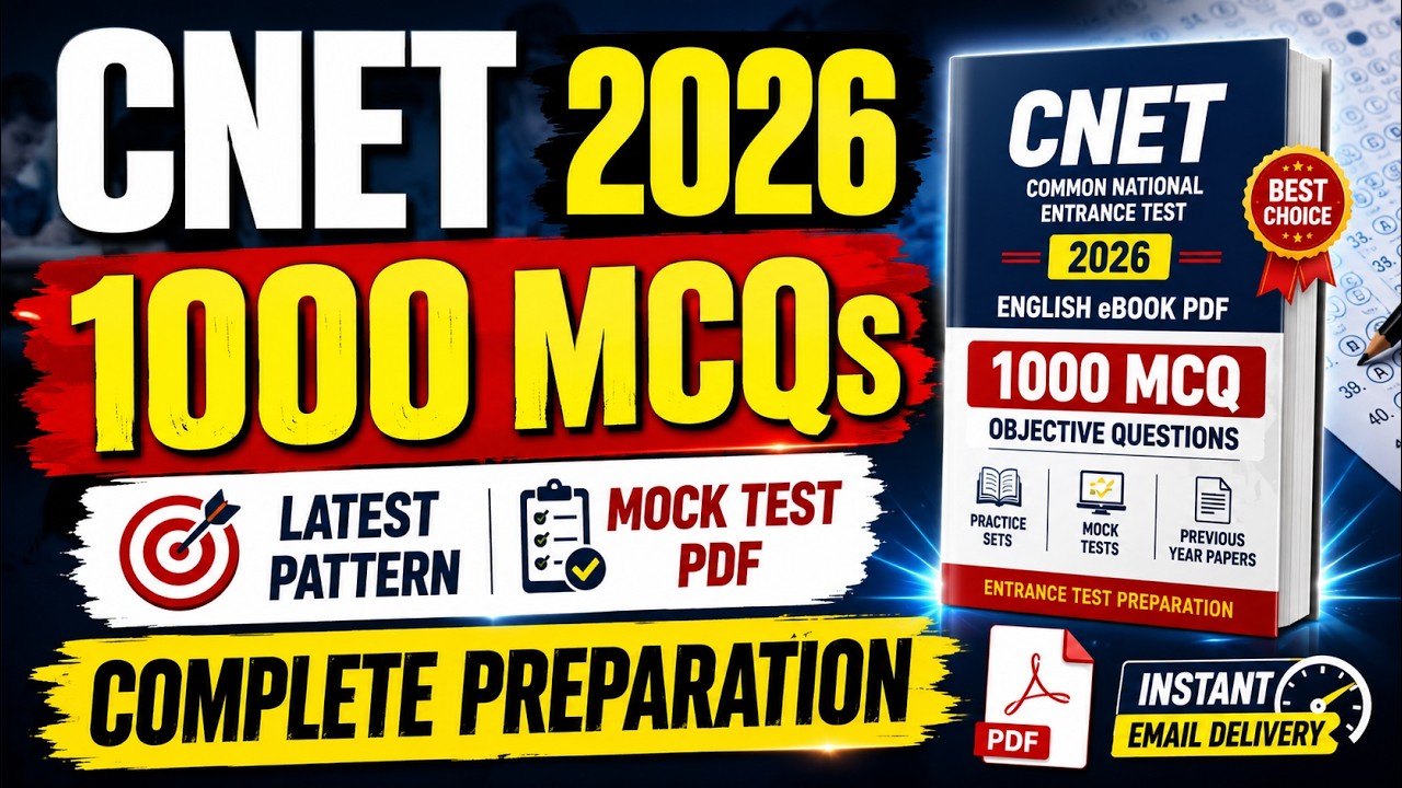 CNET Exam 2026 English eBook PDF &ndash; 1000 MCQ Objective Questions Practice Book fo fina