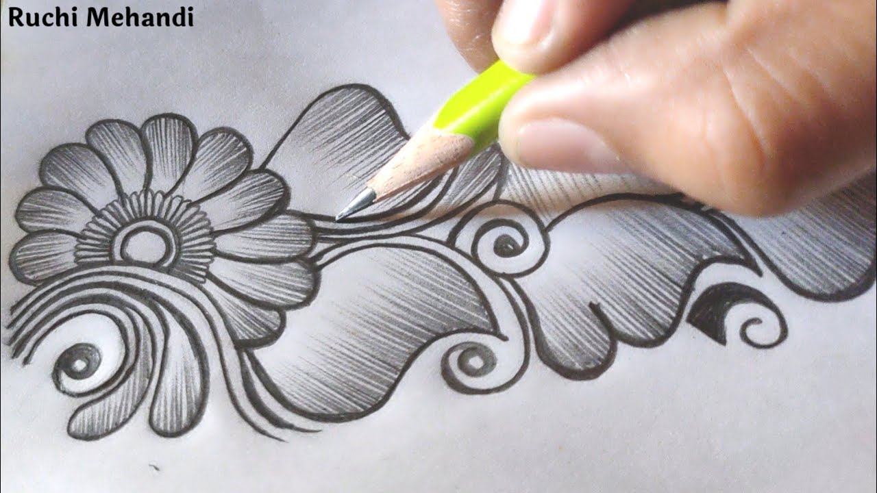 Beautiful Pencil Shading Mehandi Design | Ruchi Mehandi 2021