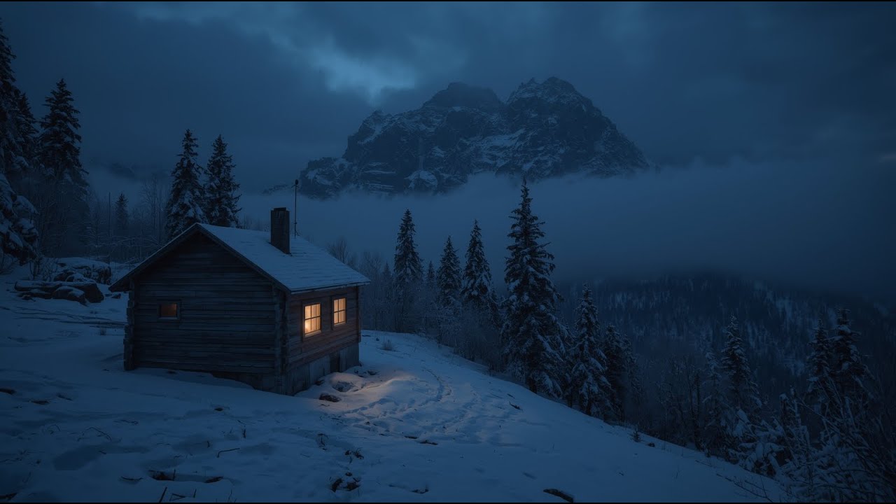 Winter Storm & Wind Sounds for Sleeping | Fireplace Crackling, Howling Wind & Snowy Ambience