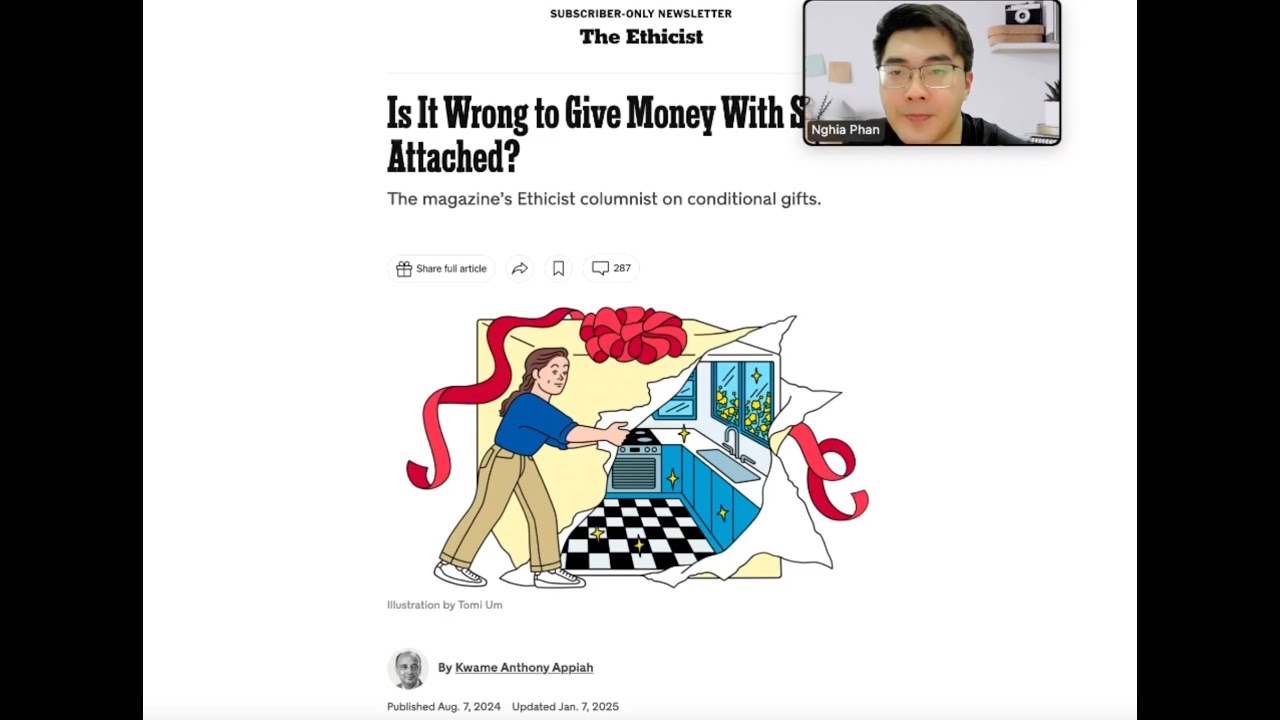 [Báo NYTimes] Số 108: Is It Wrong to Give Money With Strings Attached?