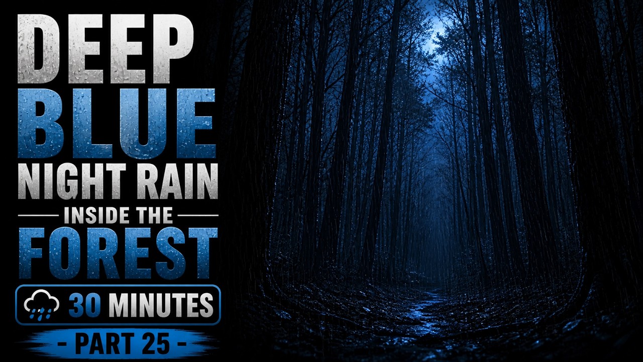 Deep Blue Night Rain Inside the Forest  Part 25
