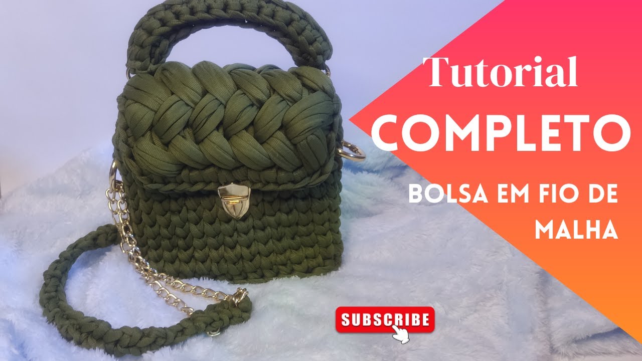 Bolsa em fio de malha tutorial completo! imagina fazer sua própria bolsa e c ganhar uma renda extra!