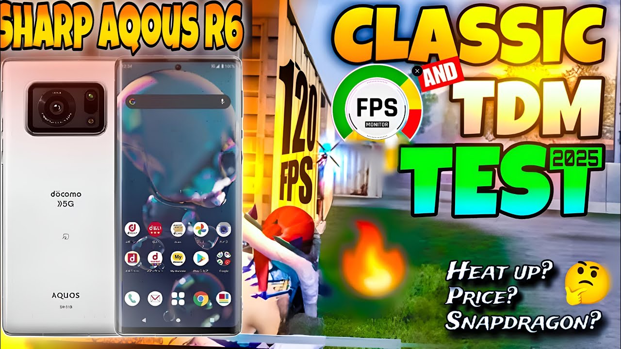 aquos r6 pubg test | aqous r6 pubg/bgmi test with real fps meter | classic & tdm | graphics | price.