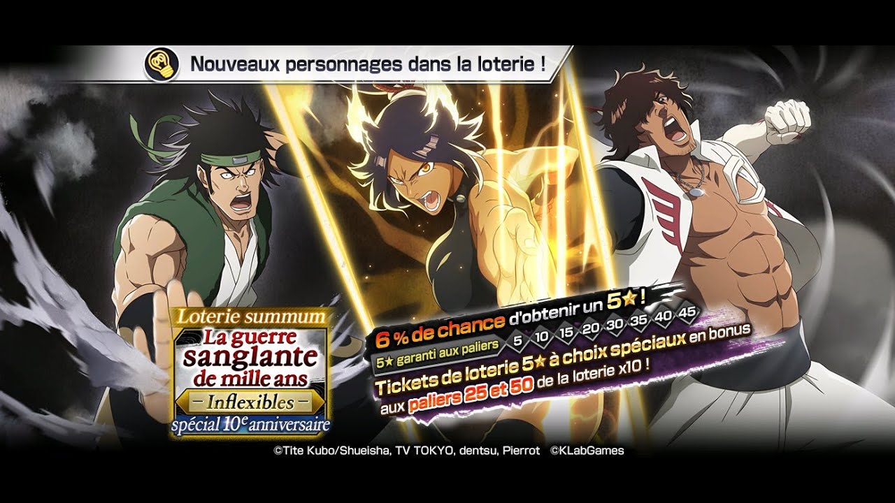 Bleach Brave Souls Invocation Loterie TYBW "Inflexibles"