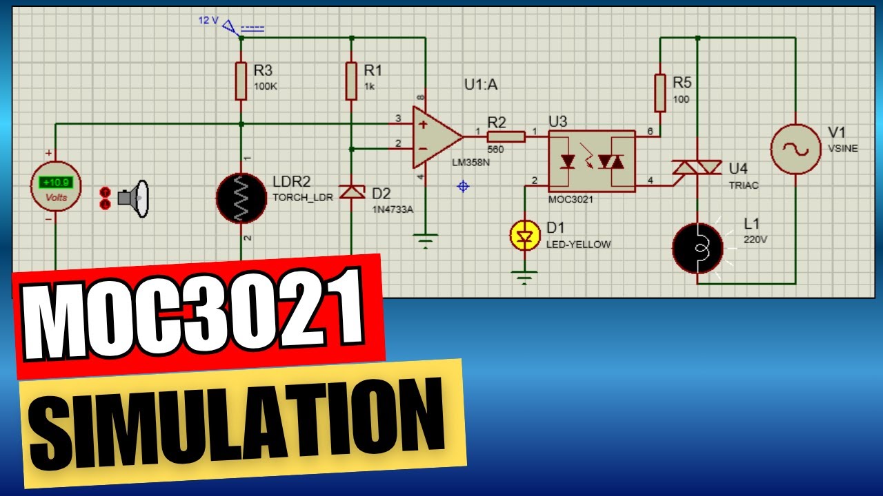 MOC3021 Optocoupler Simulation: Step-by-Step Guide for Beginners!