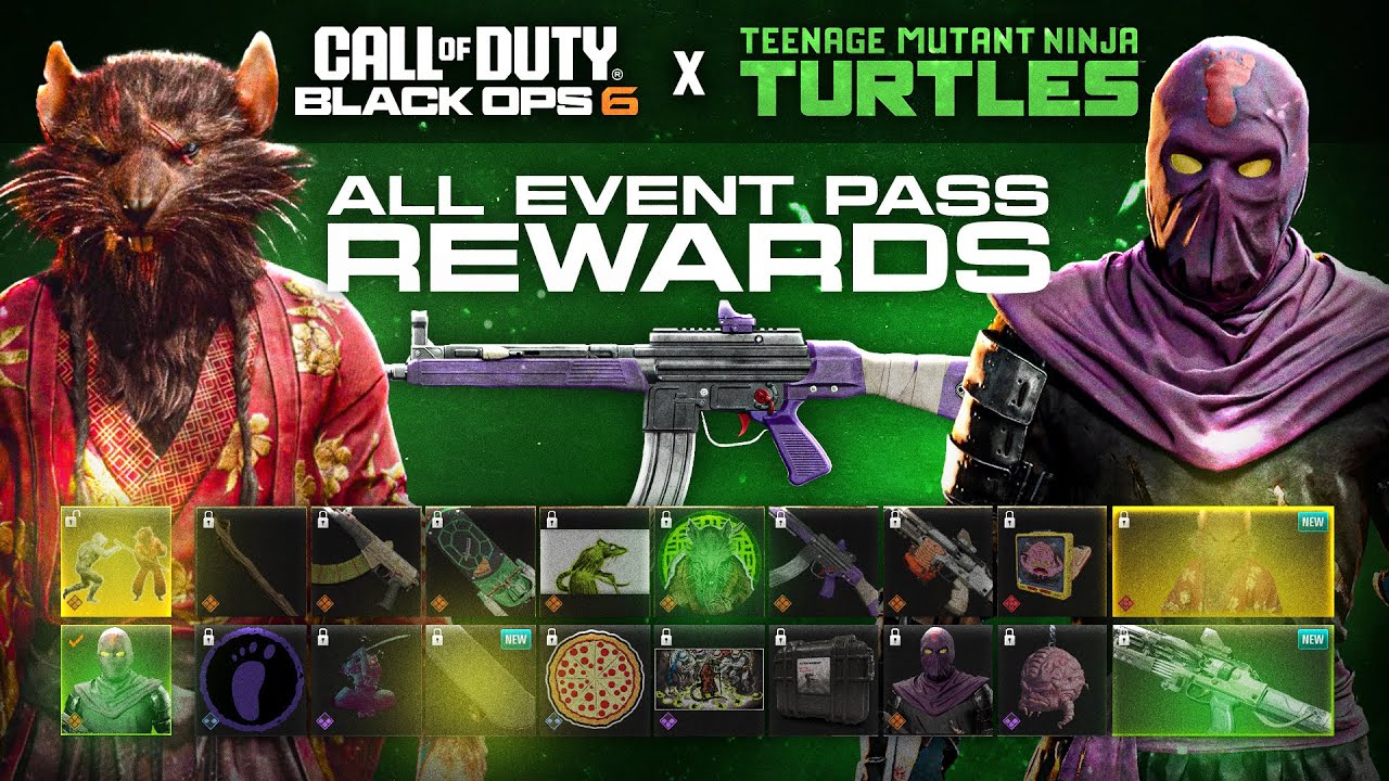FULL Black Ops 6 TMNT Event Pass & All Rewards Gameplay Showcase... (D1.3 Sector, Skateboard & More)