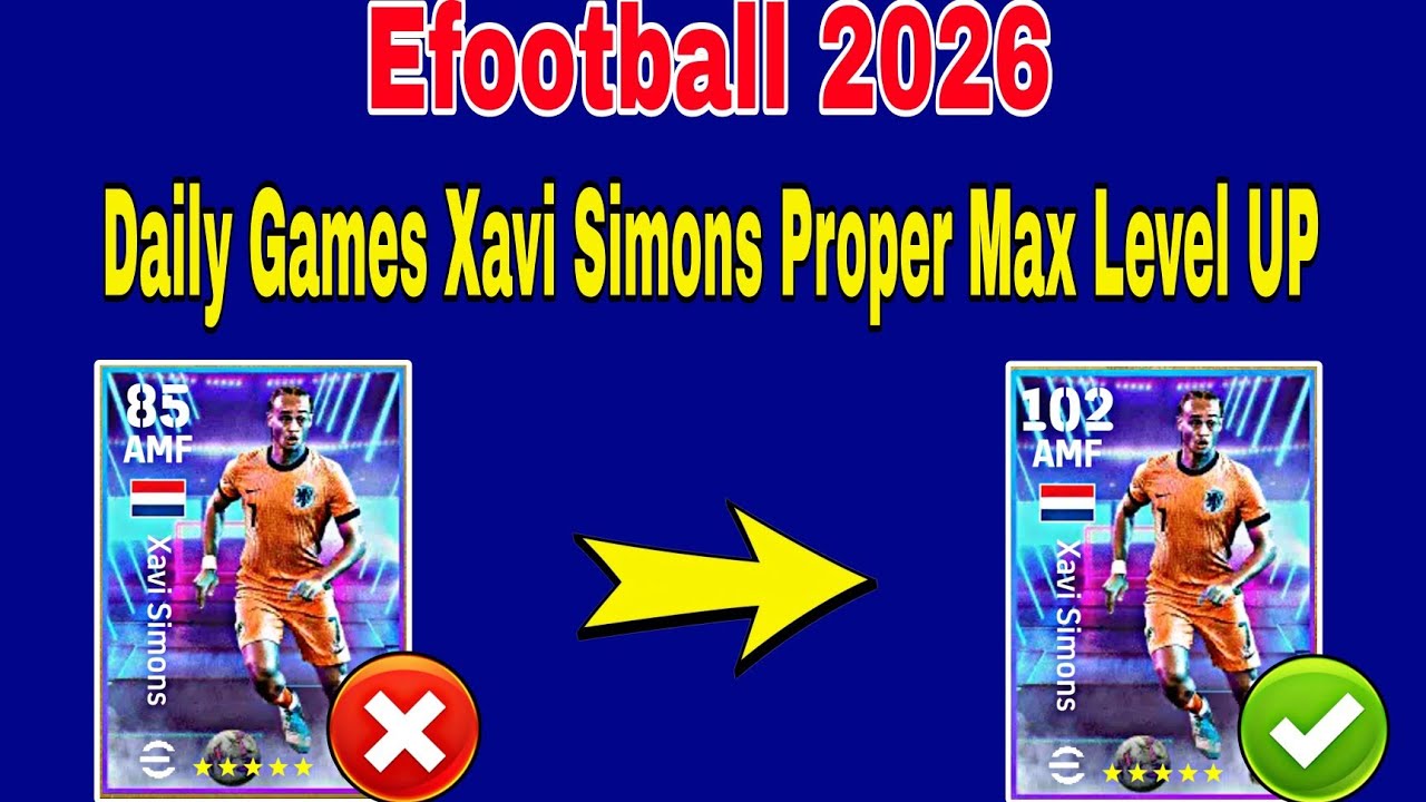 Xavi Simons Max Training Tutorial In Efootball 2026 | Xavi Simons Max Level Pes 2026
