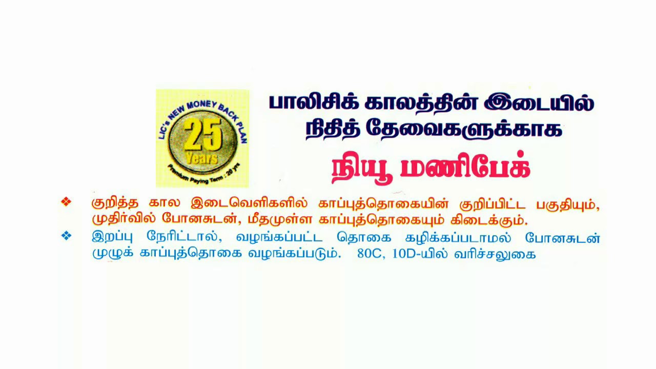 LIC NEW MONEYBACK | PLAN NO 821 | எல் ஐ சி யின் நியூ மனிபேக் திட்டம் 821