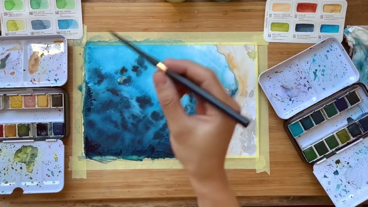 Seascape Tutorial Using Decadent Pies & Currents Palettes