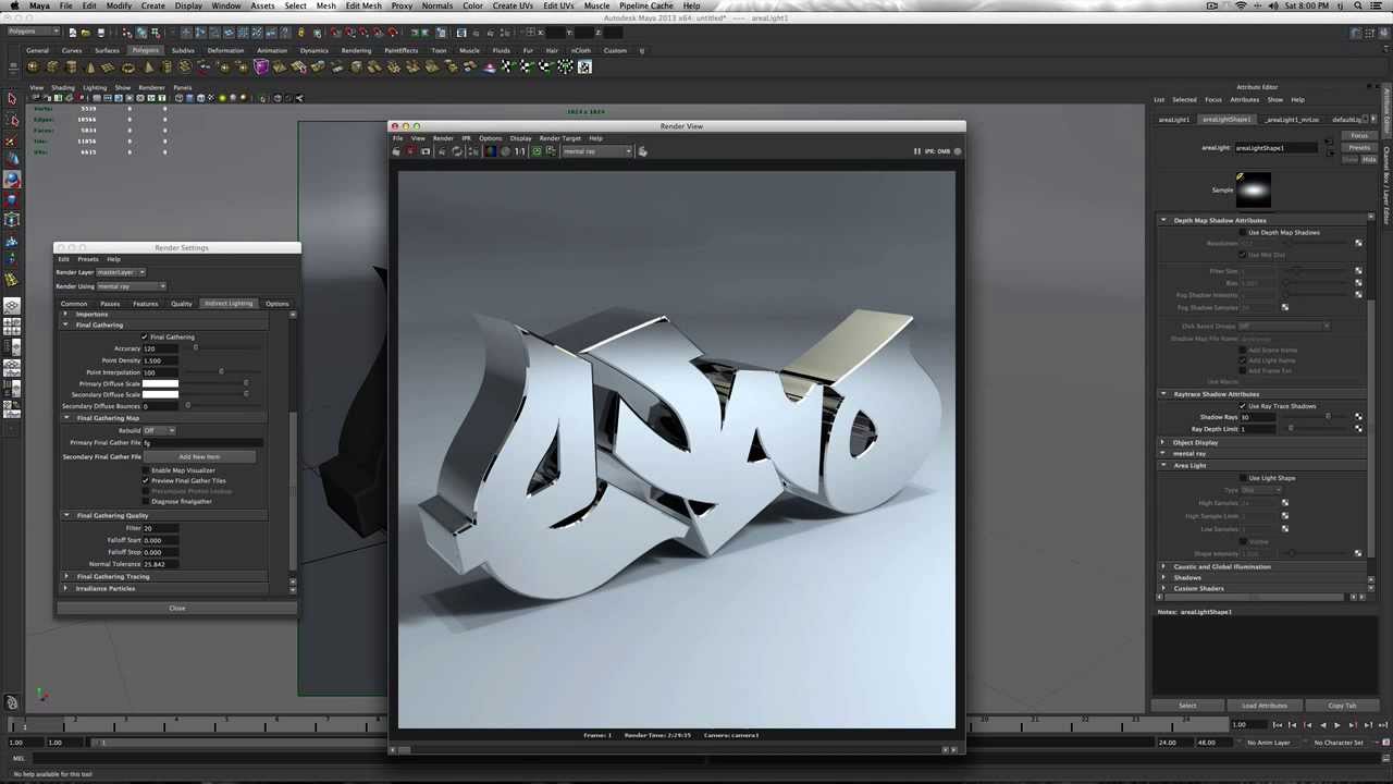 Maya: Create 3D Text