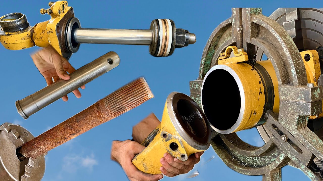 Hydraulic Jack Shortened By 2 Inches to Make It Reusable & Excavator Bucket Pin ReMaking Process
