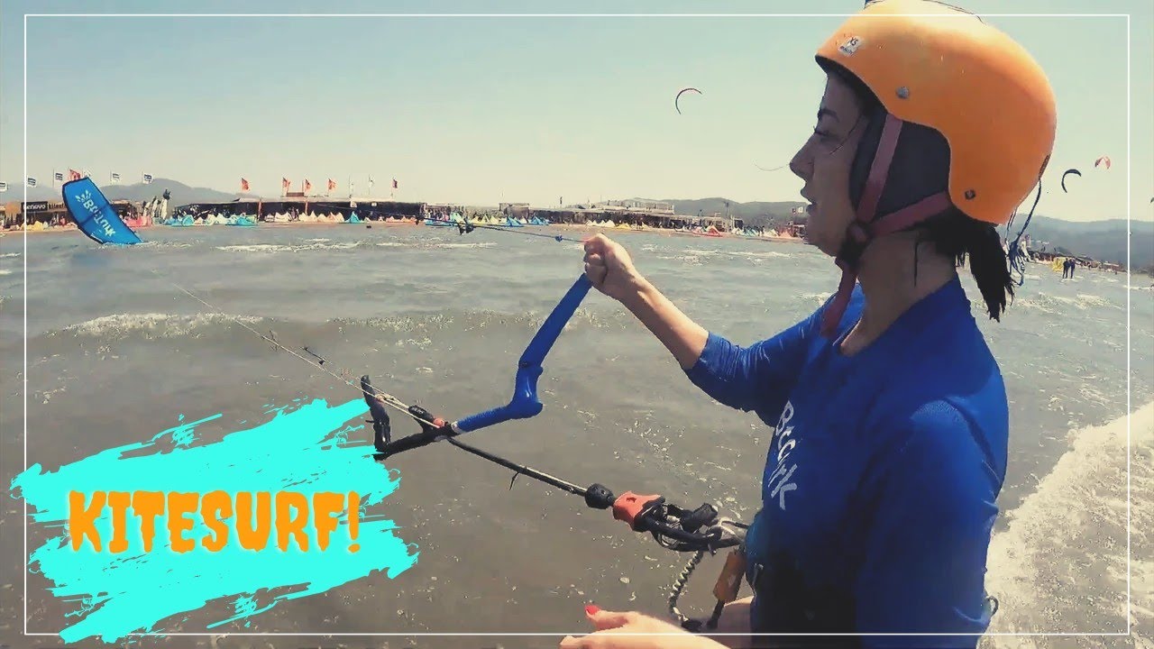 Suda sürüklendik! Kitesurf Başlangıç Eğitimi Part 2 | Uçurtma Kontrolü |Havalandırma| Güvenlik