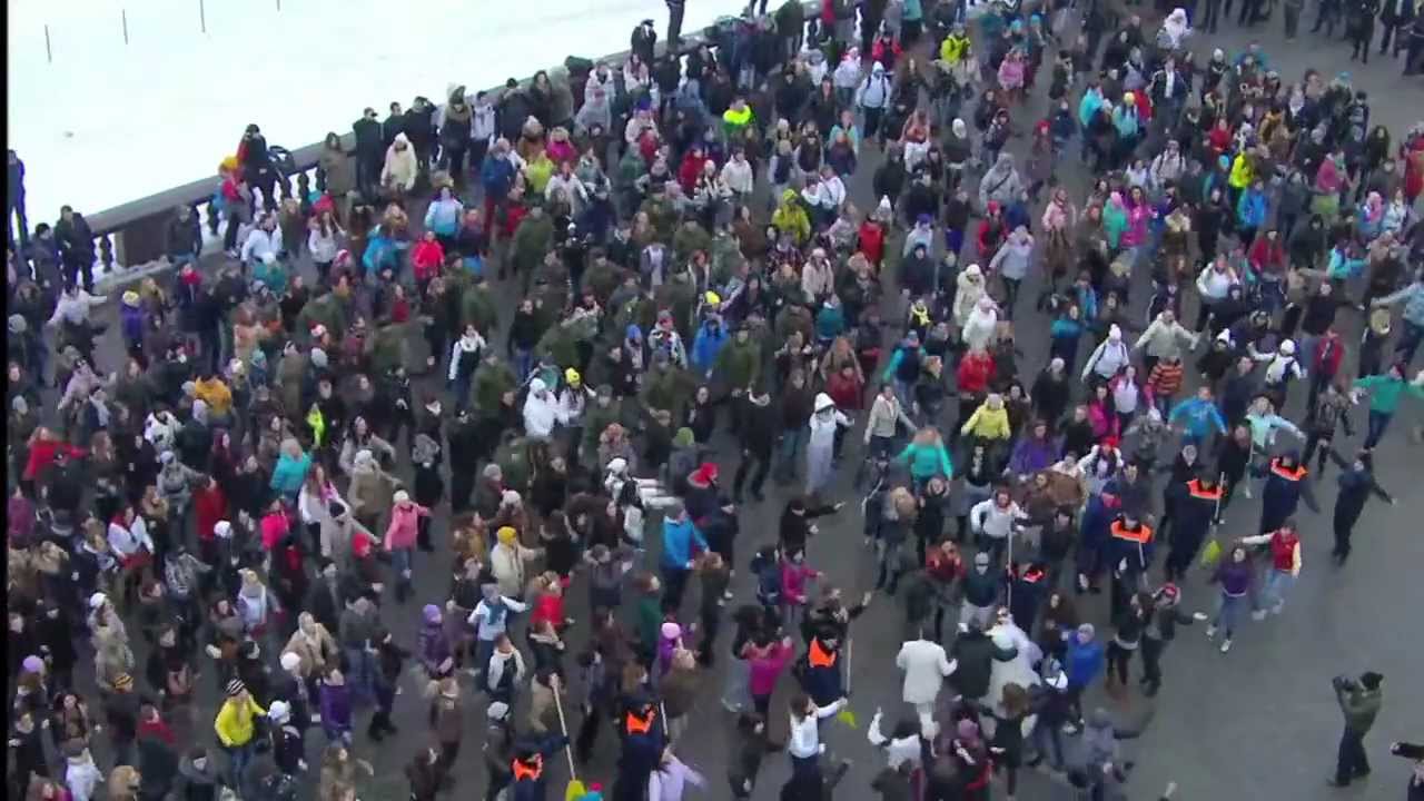 Flash mob in Moscow, Russia 26.02.12