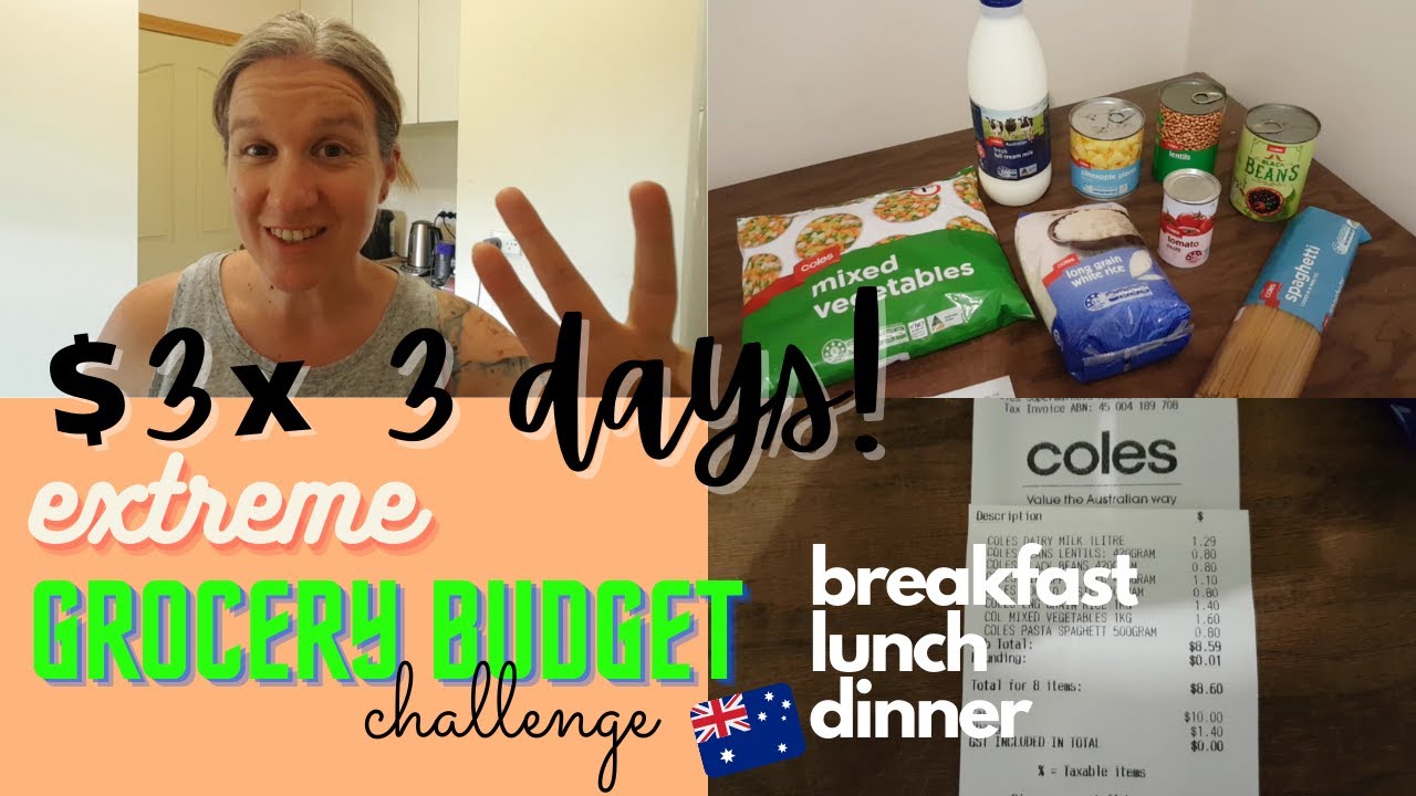 Extreme Grocery Budget Challenge! $3 dollars a day for 3 days in Australia | Emergency Budget Meals