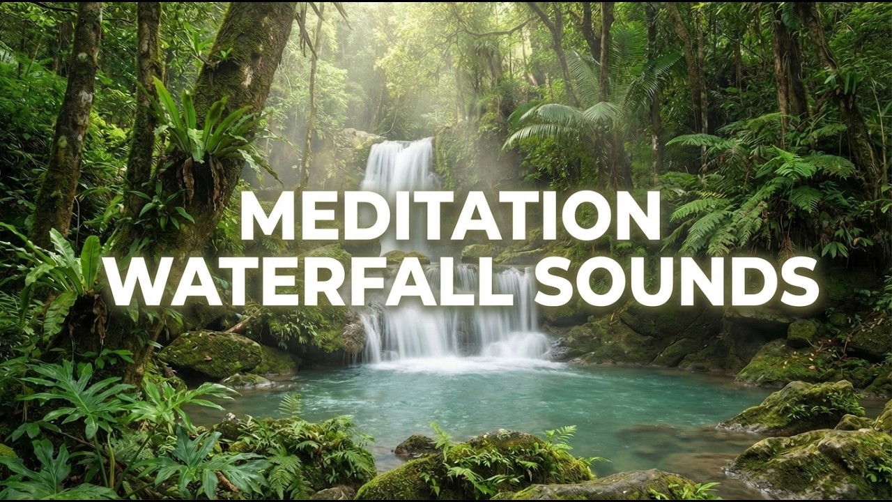 Gentle Piano Melodies with Tropical Waterfall Ambience for Sleep, Meditation and Focus