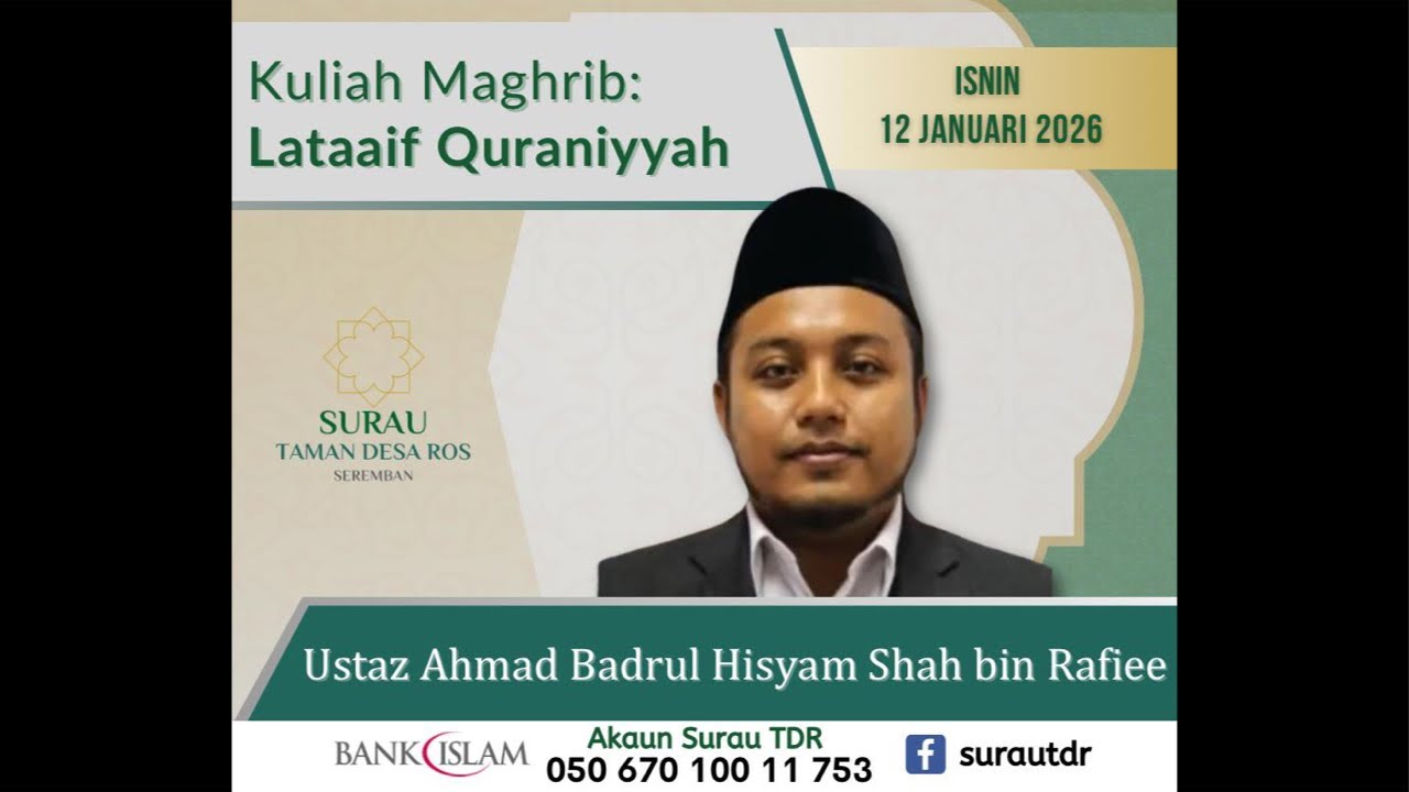 Surau Taman Desa Ros is live : Lataaif Quraniyyah