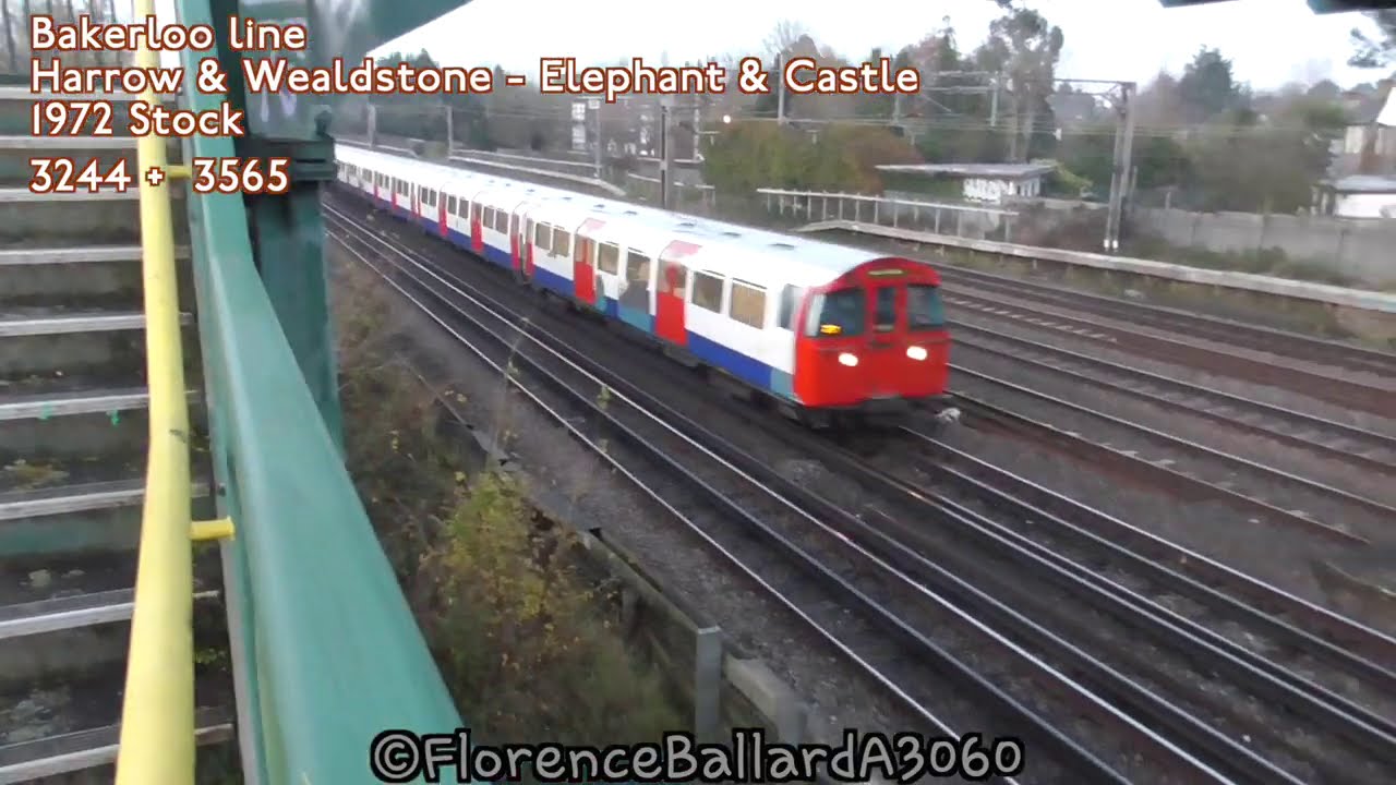 December Evening @ South Kenton Footbridge *Incl. D Stock Rail Adhesion Train*