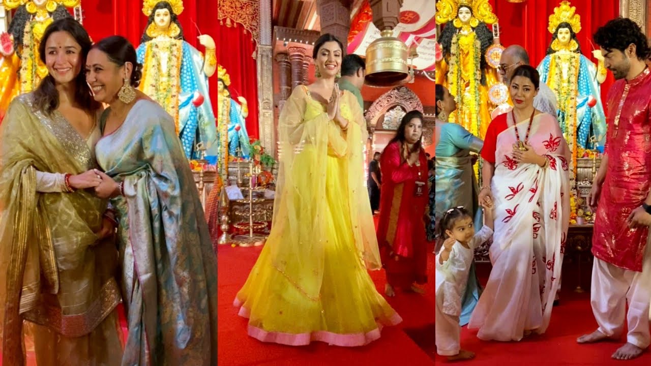 When Alia Bhatt Rani Mukherjee Gurmeet Debina Akanksha At North Bombay Sarbojanin Durga Puja 