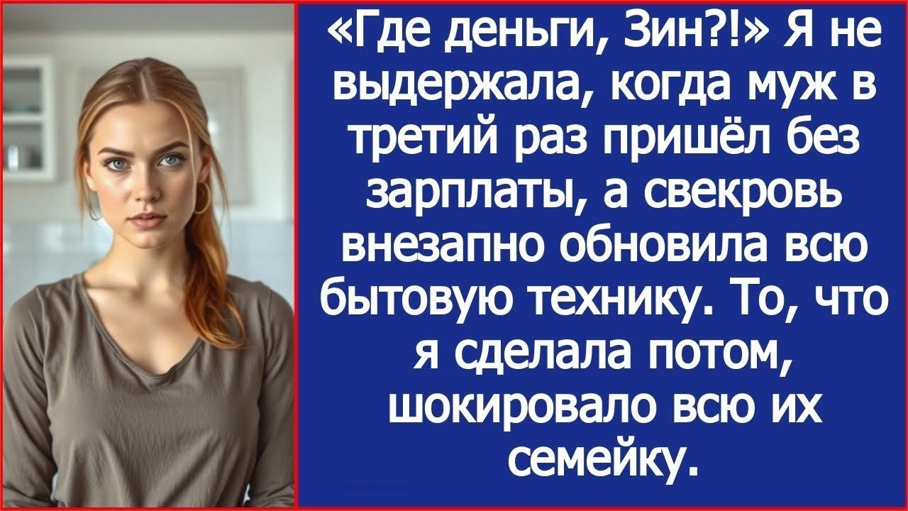 Я не выдержала, когда муж в третий раз пришёл без зарплаты, а свекровь внезапно обновила всю те