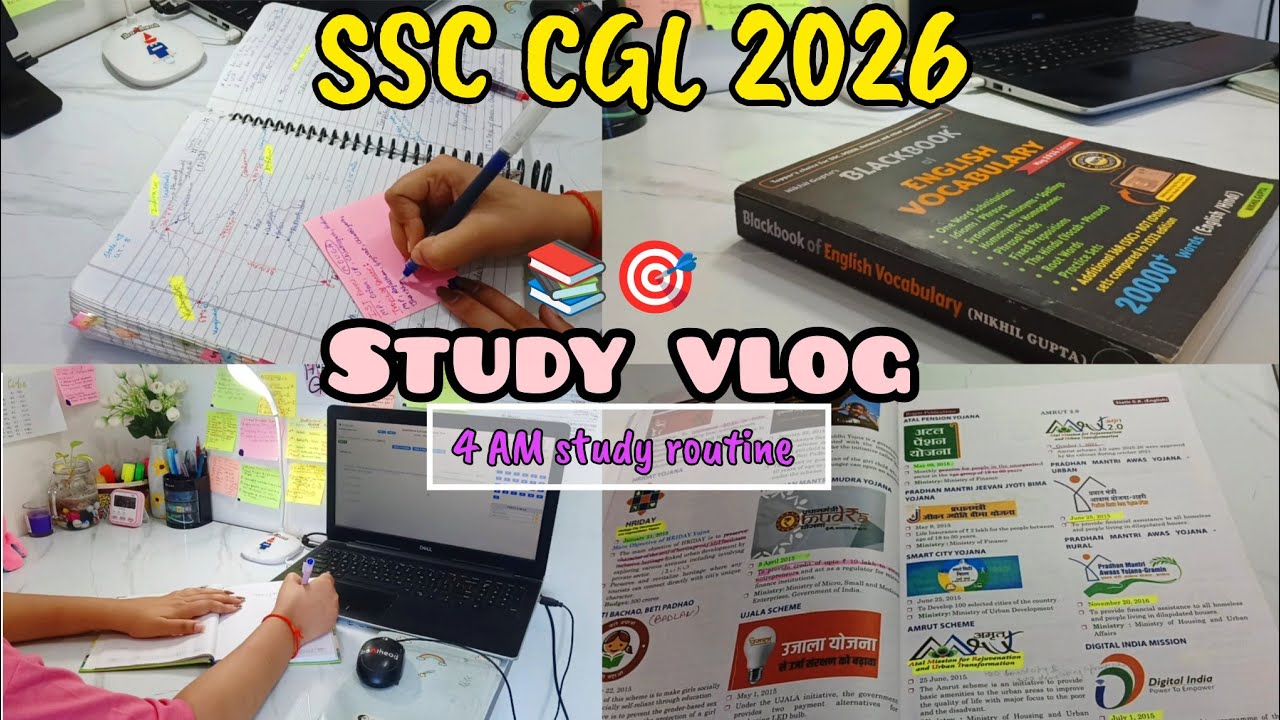 4 AM study routine/SSC CGL 2026🎯/life of an aspirant/Study vlog #ssccgl2026 #ssccgl #ssc #studyvlog 