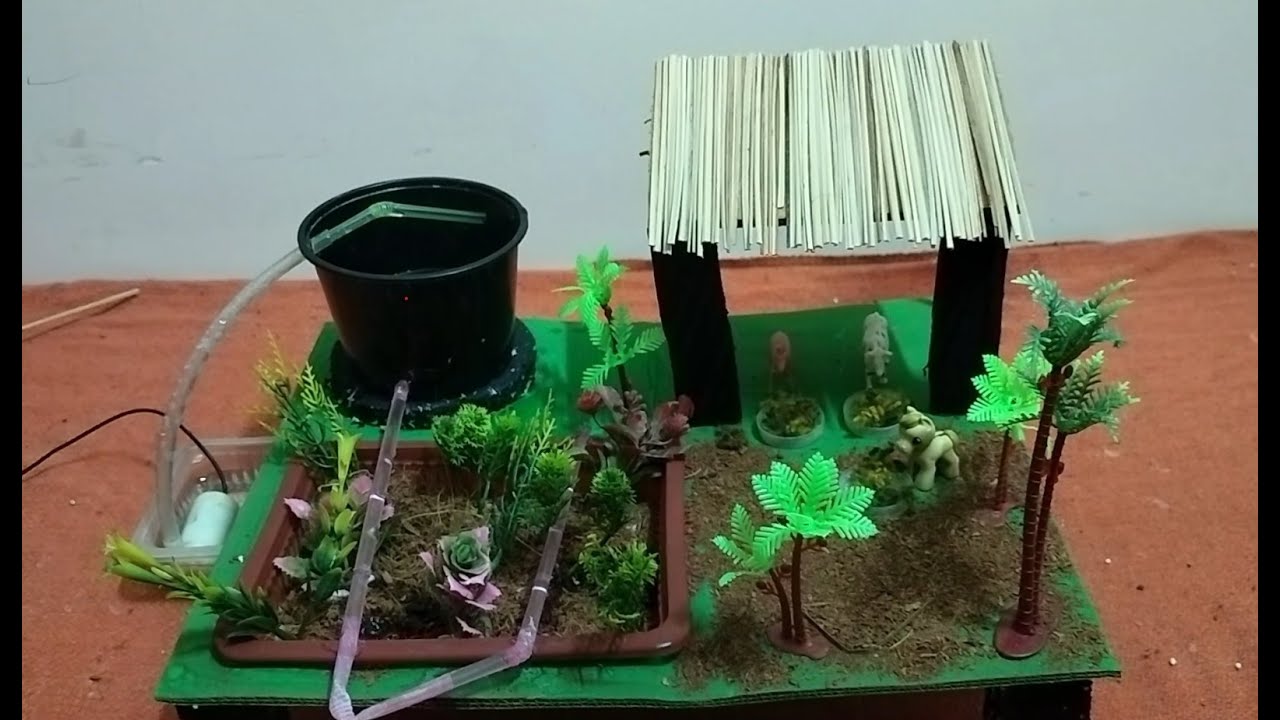 A working model of a drip irrigation system for a school project |  DIY Drip Irrigation System