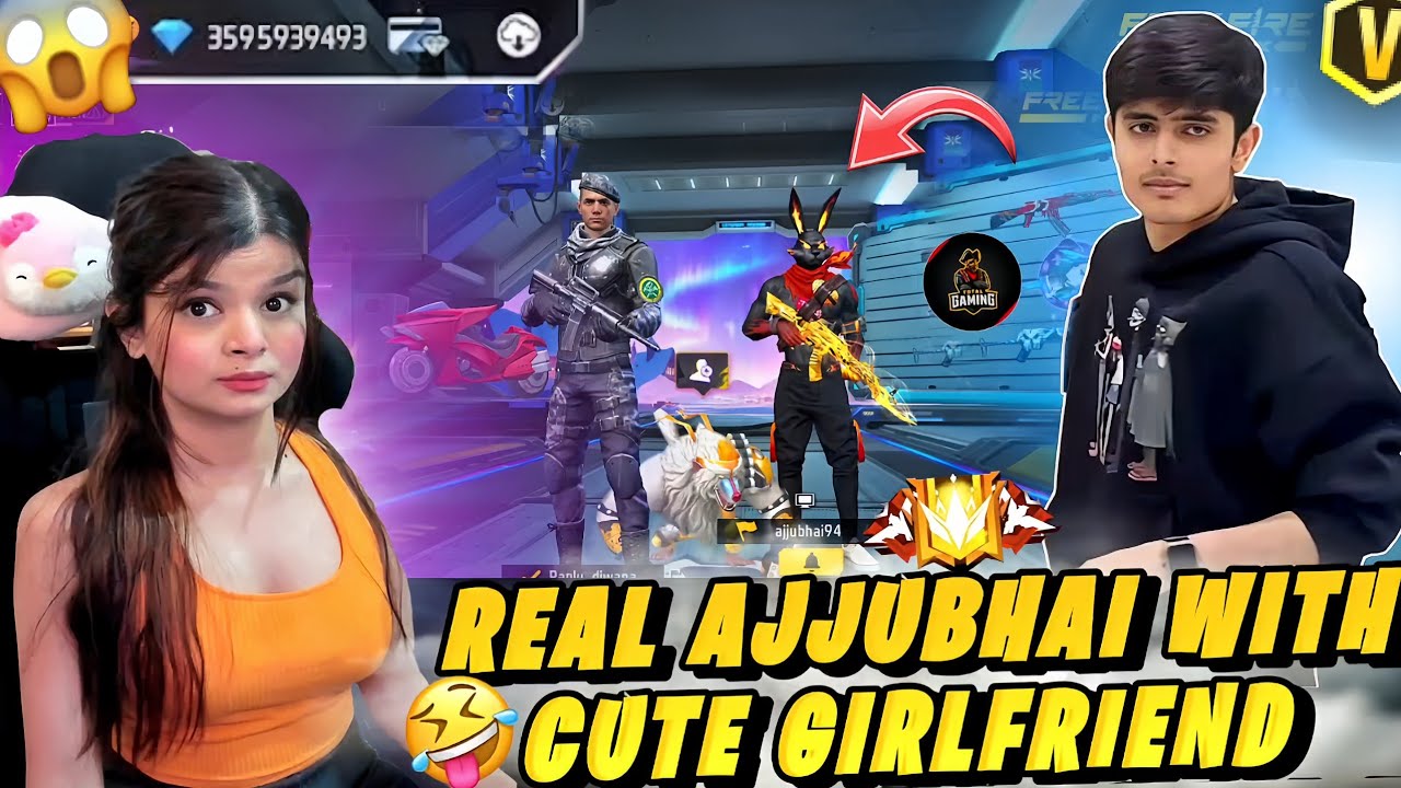 Real Ajjubhai Sc😡m With Cute Girl 🥺 Noob Prank in Cs-Rank with Ajjubhai Girlfriend😮Garena Free Fire
