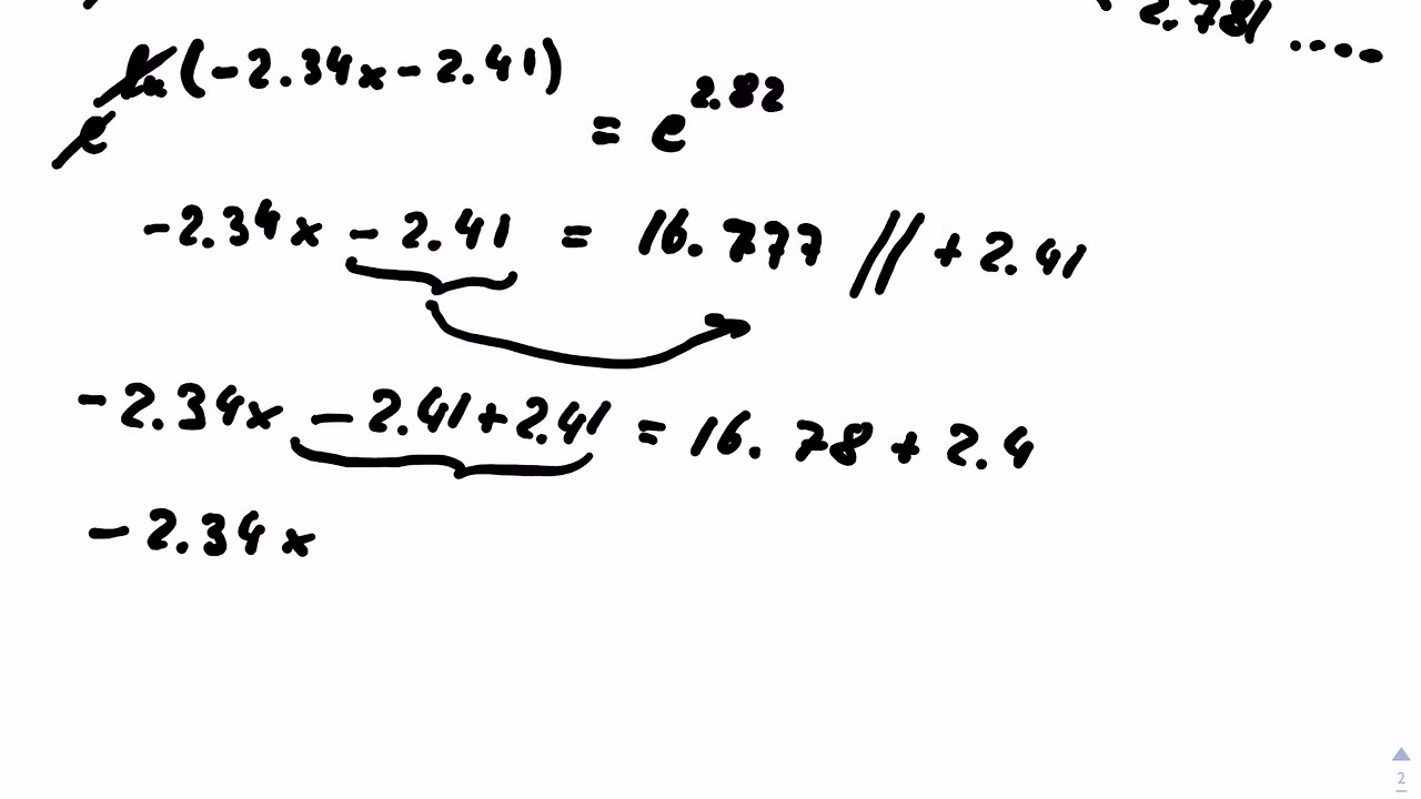 Solving equations with ln