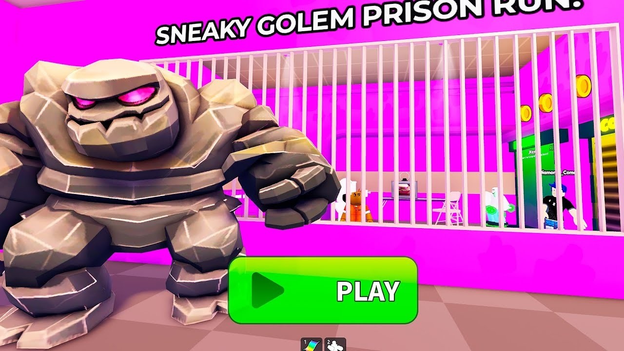 Escaped Sneaky Golem Prison SUPER CUTE & EASY! 🏃‍♂️🪨💕😍 (Scary but Kawaii 🥺)