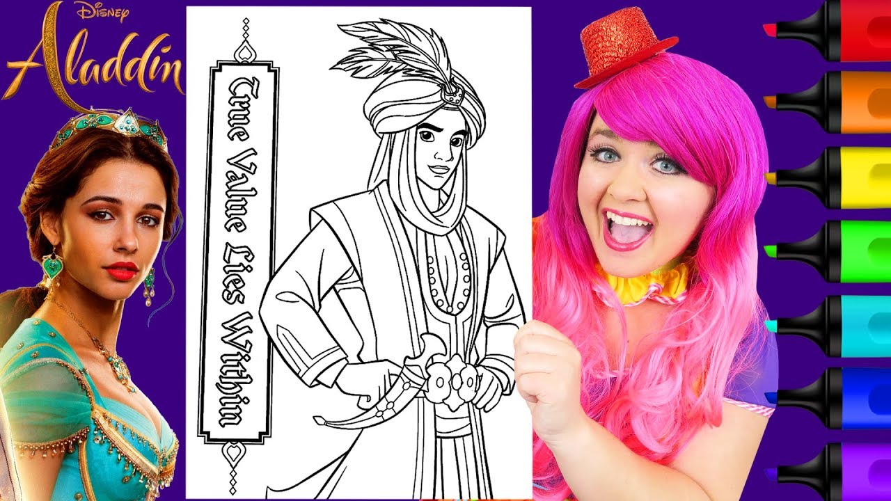 Coloring Aladdin Prince Ali Disney Coloring Page Prismacolor Markers | KiMMi THE CLOWN
