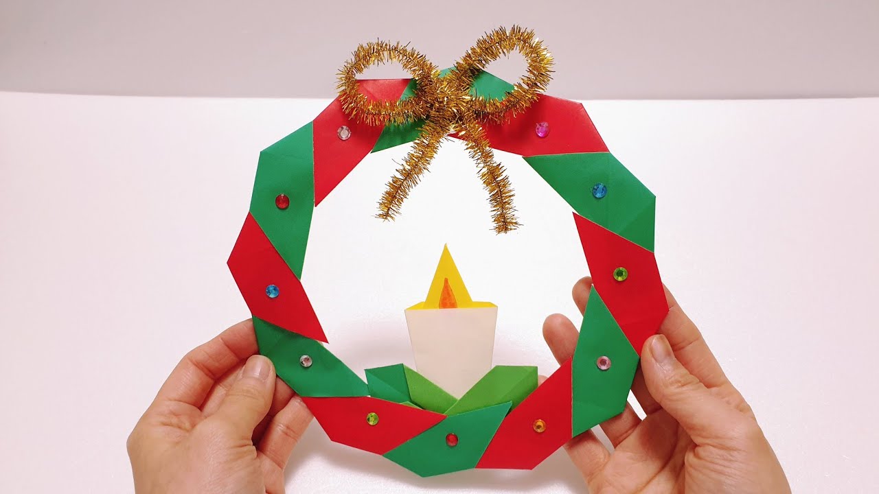 미술놀이》 쉽고간단! 크리스마스 리스 만들기🎄💕 Easy Christmas wreath Origami.