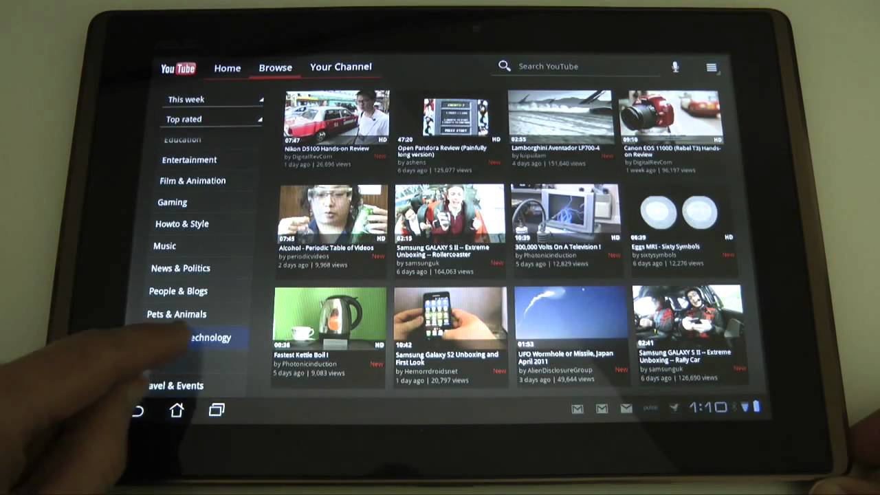 Asus Eee Pad Transformer - The YouTube Experience