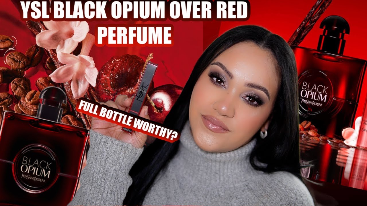NEW! BLACK OPIUM OVER RED PERFUME REVIEW 🍒 IS THIS FULL BOTTLE WORTHY? | AMY GLAM ✨