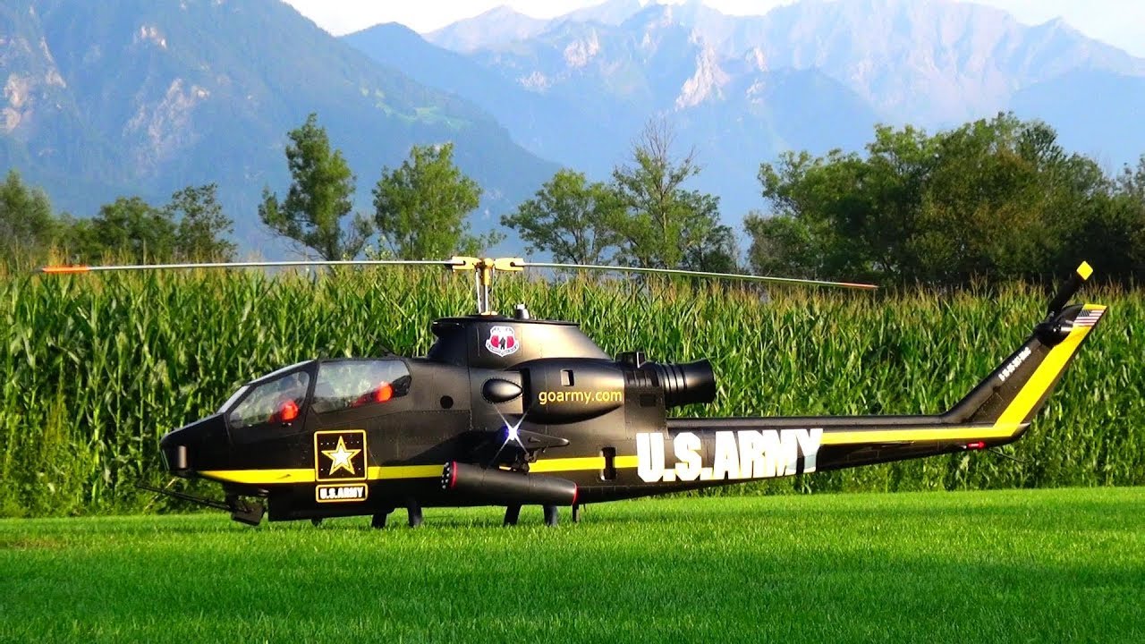 WORLD BIGGEST US ARMY BELL AH-1 Sky soldiers - RC Turbine Scale Cobra Helicopter with Shots