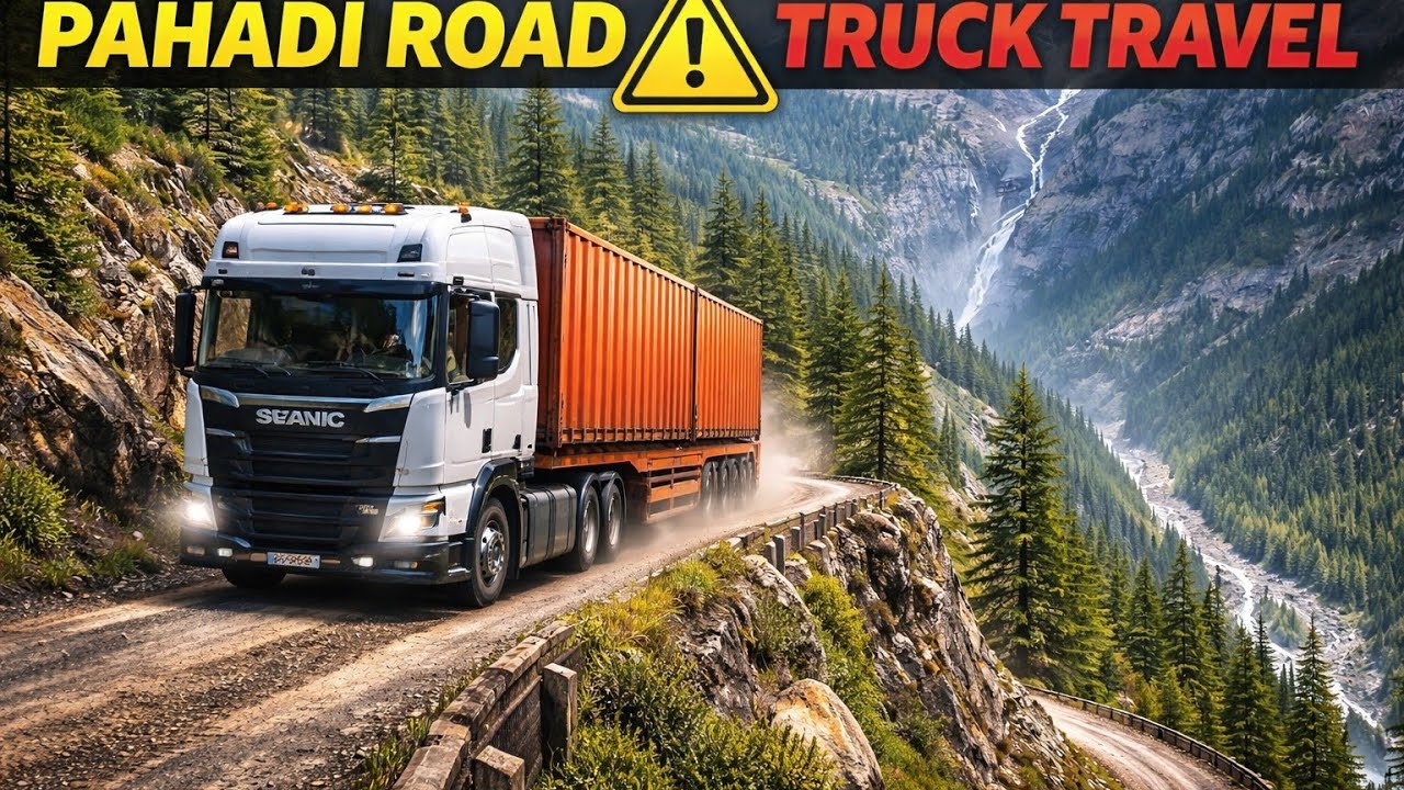 Pahadi Road Truck Travel 🚛 | Dangerous Mountain Drive | Lech to Zurich