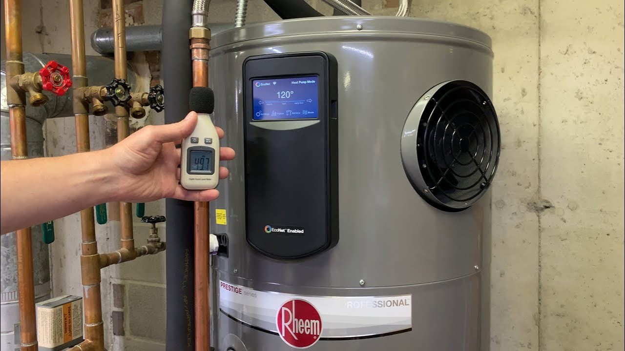 Close look at water leak detection & noise levels of Rheem Prestige Professional Hybrid Water Heater