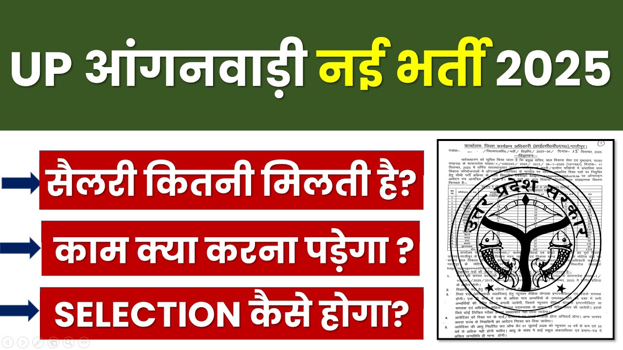 UP Anganwadi Vacancy 2025 | UP Anganwadi Salary 2025 | UP Anganwadi Bharti 2025