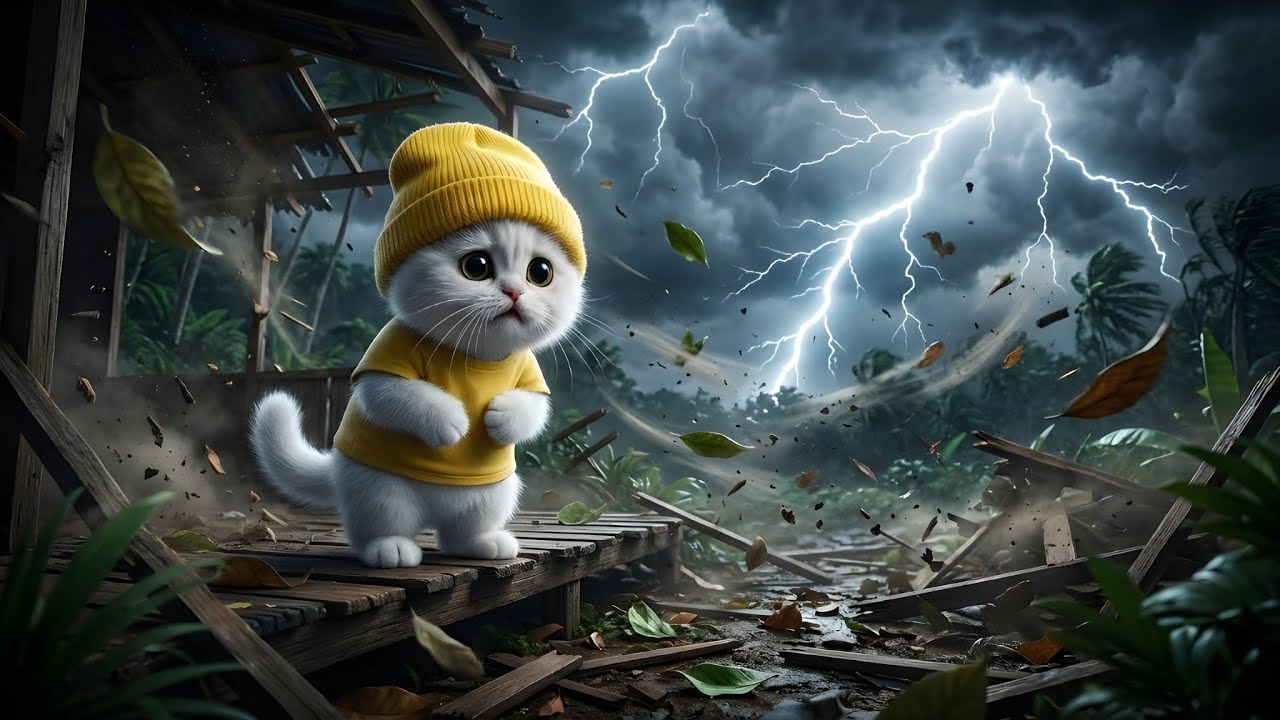 “Storm Destroys a Kitten’s Home | Heart-Touching Rescue Story of a Little Cat and kitten