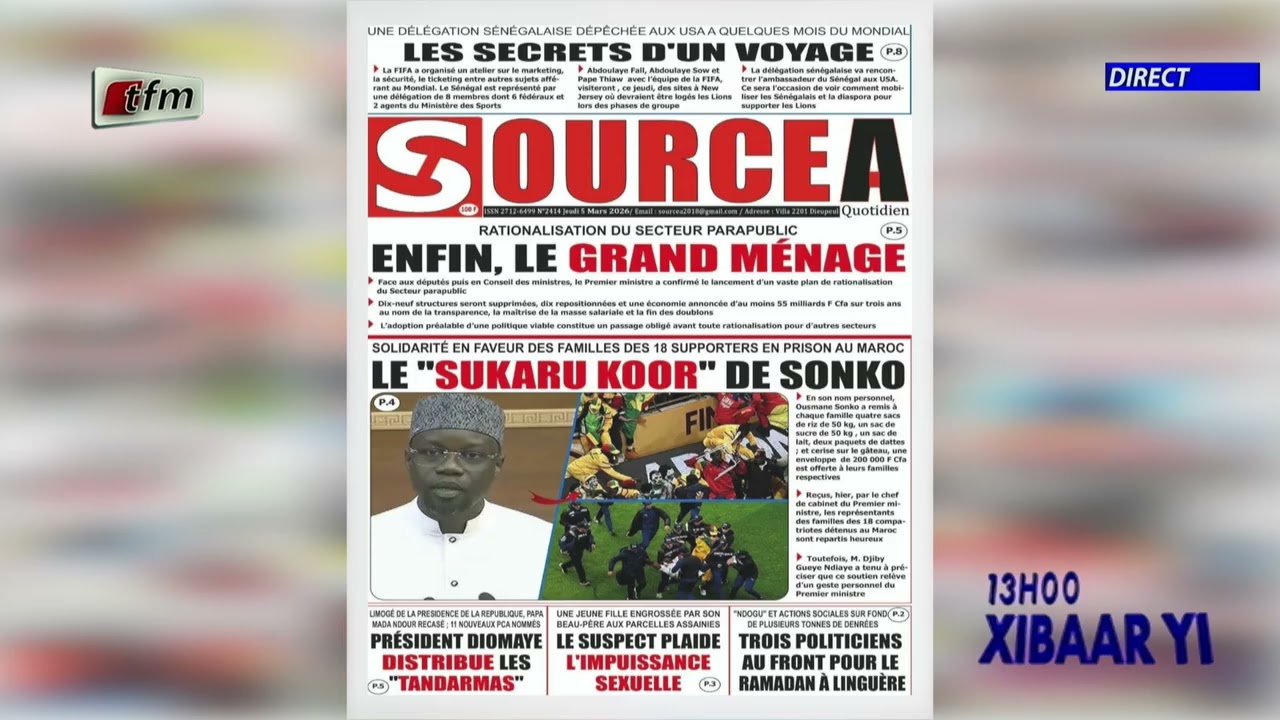 Revue de Presse - 05 Mars 2026 - Pr : Mamadou Mouhamed Ndiaye