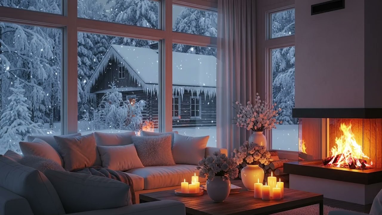 Cozy Winter Fireplace Piano | Soft Music for a Peaceful Night