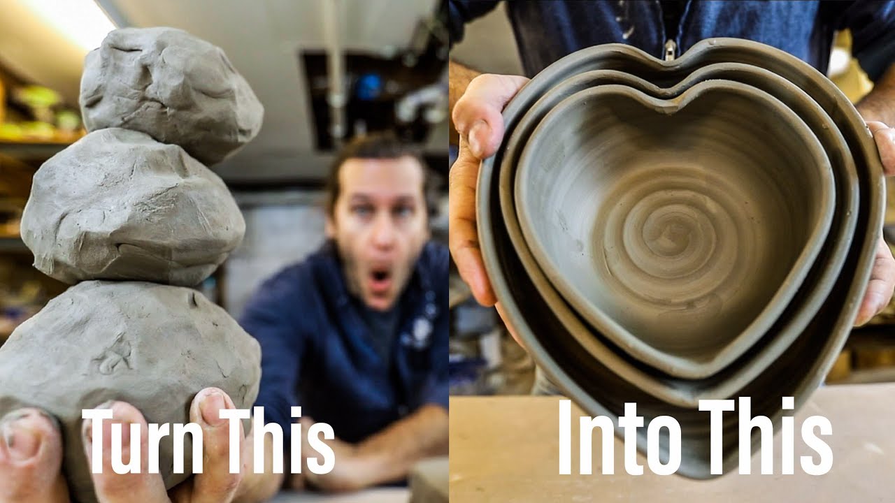 Throwing Nesting Bowls on the Wheel - Valentine's Day Special