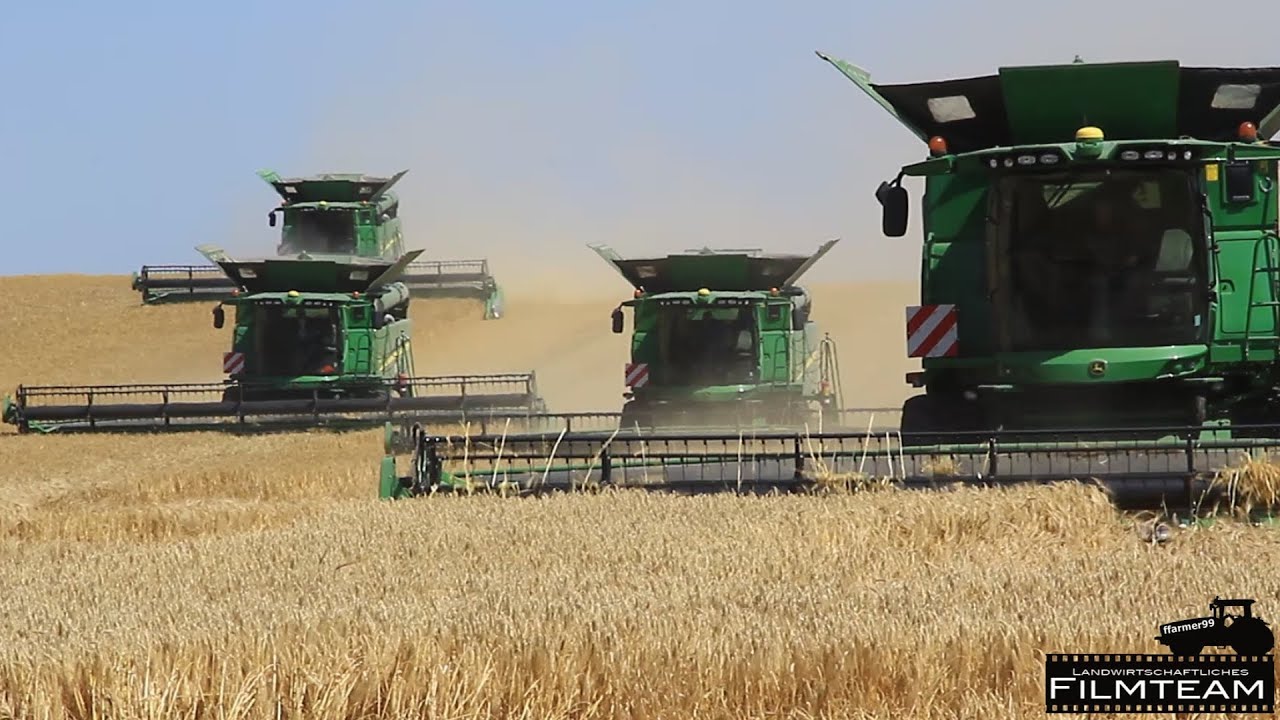 BIG Harvest  4 John Deere S 680 I Mähdrescher / Combine. Gerste dreschen 2014