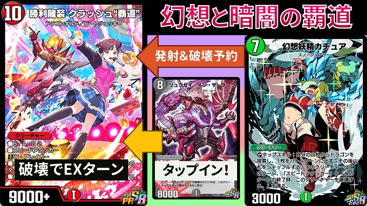 殴らずに連続で追加ターンを獲得する『ダークカチュア覇道』【デュエプレ】【DMPP-34】