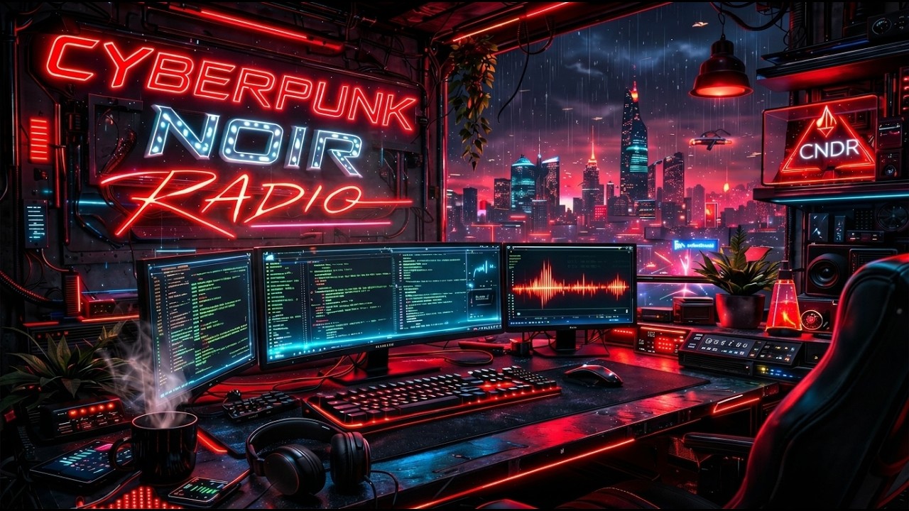 10 HOURS CYBERPUNK NOIR RADIO 🌃 | Smooth Cyberpunk Ambient for Coding & Deep Focus