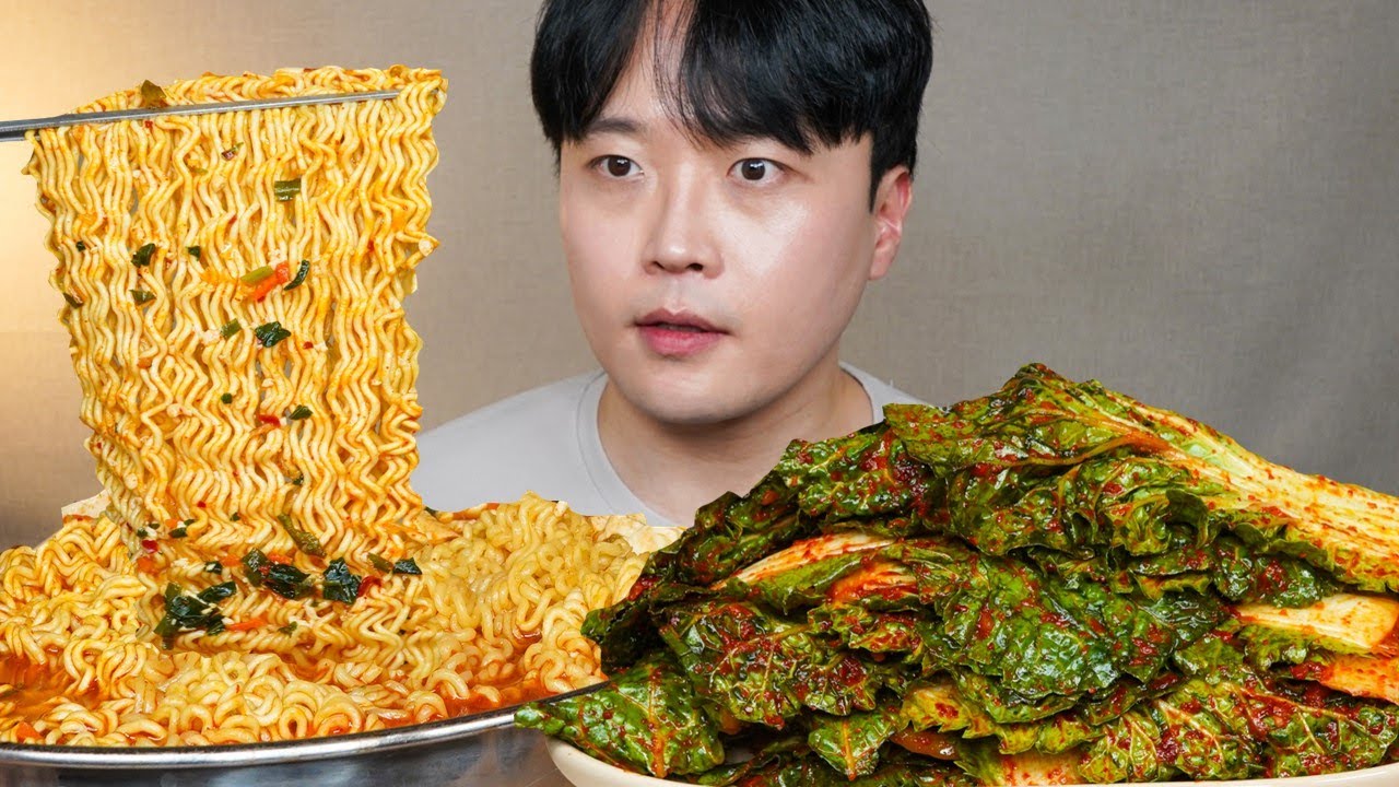 순두부 열라면 봄동무침 요리 먹방 SPICY RAMEN & KOREAN KIMCHI ASMR MUKBANG REAL SOUND EATING SHOW